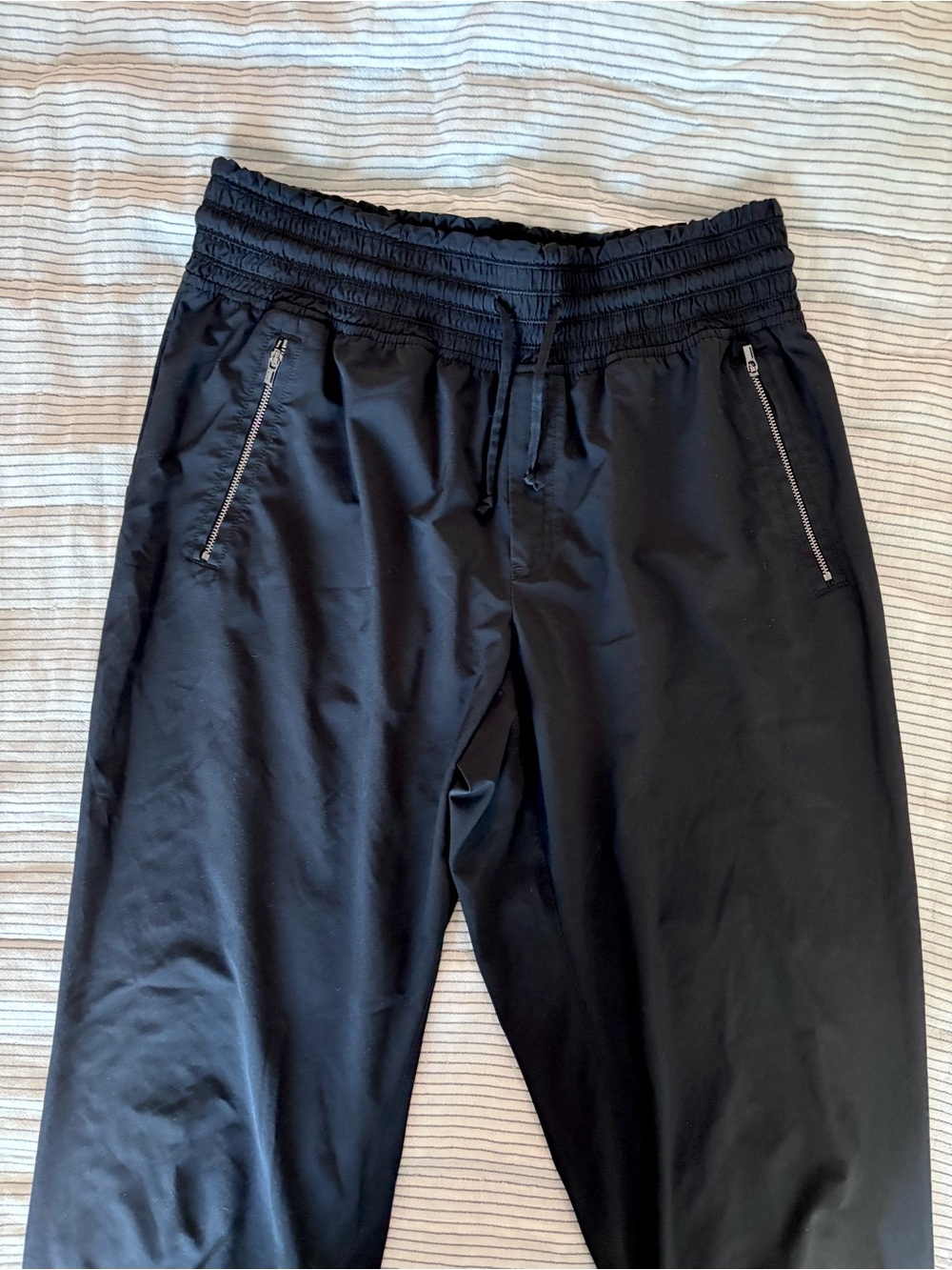 Athleta Black Drawstring Jogger Pants with zipper pockets